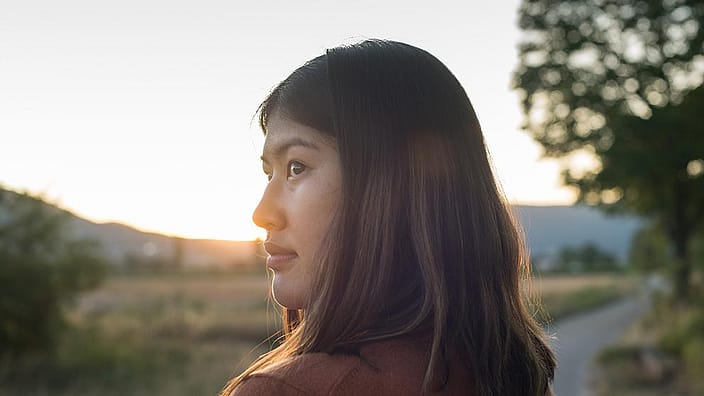 woman in sun